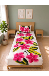 Hand Painted Rayon Bedsheet Set Single Size